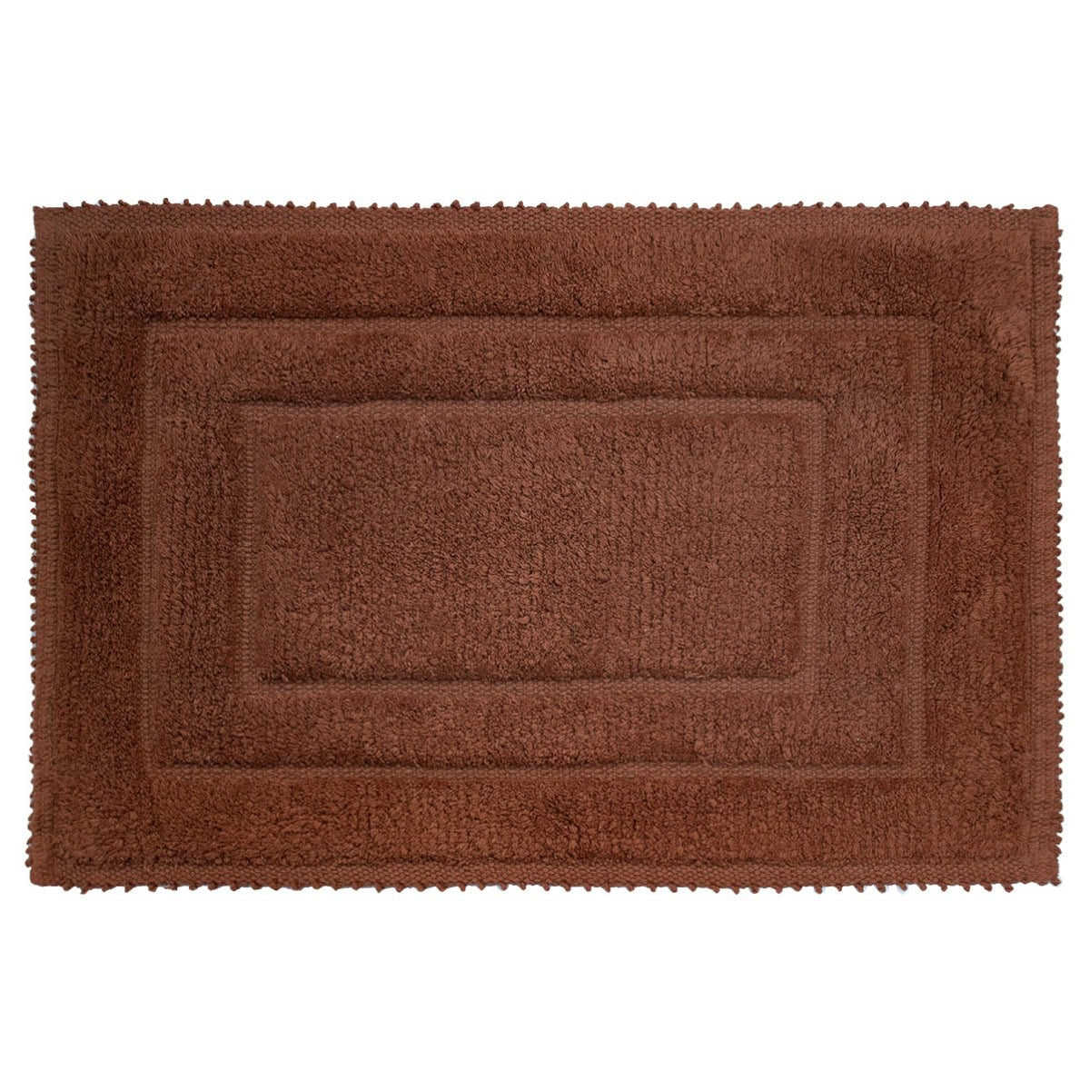 Tapete De Baño Premium Cotton Frame Chocolate 40x60 Cm