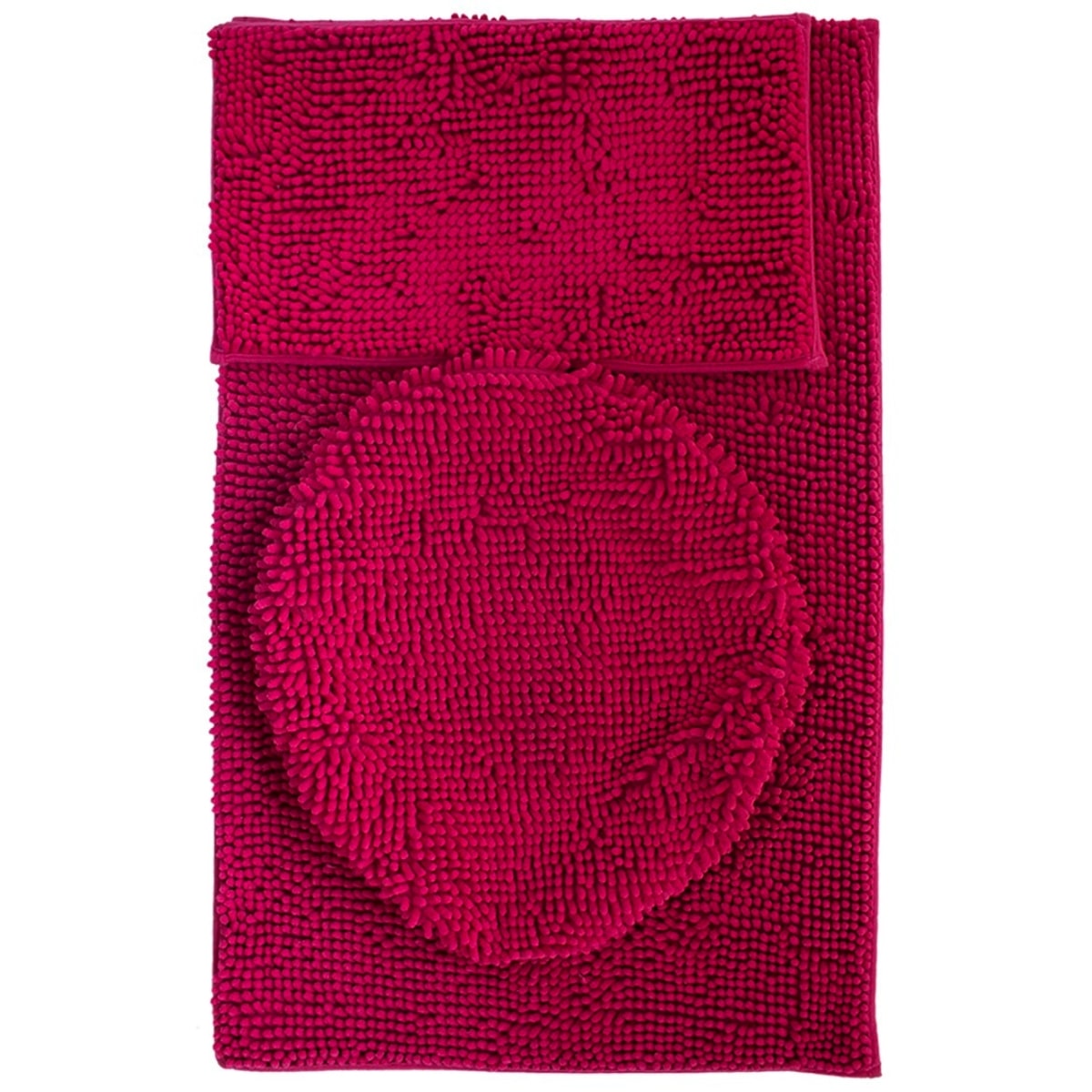 Tepete de baƱo set silk 3 piezas fiusha (2)