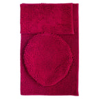 Set de tapetes baño Silk 3 piezas fucsia con textura suave y diseño contemporáneo ideal para baño en espacios modernos