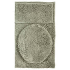 Set de tapetes baño Silk 3 piezas gris claro con textura suave y diseño contemporáneo ideal para baño en espacios modernos