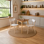 Set Mesa Comedor Chad + Set 2 Sillas Lisboa Blanca