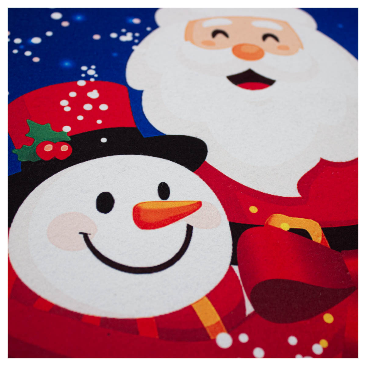 Tapete Entrada X-mas Santa Feliz Navidad Azul 40X60 cm