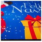 Tapete Entrada X-mas Santa Feliz Navidad Azul 40X60 cm