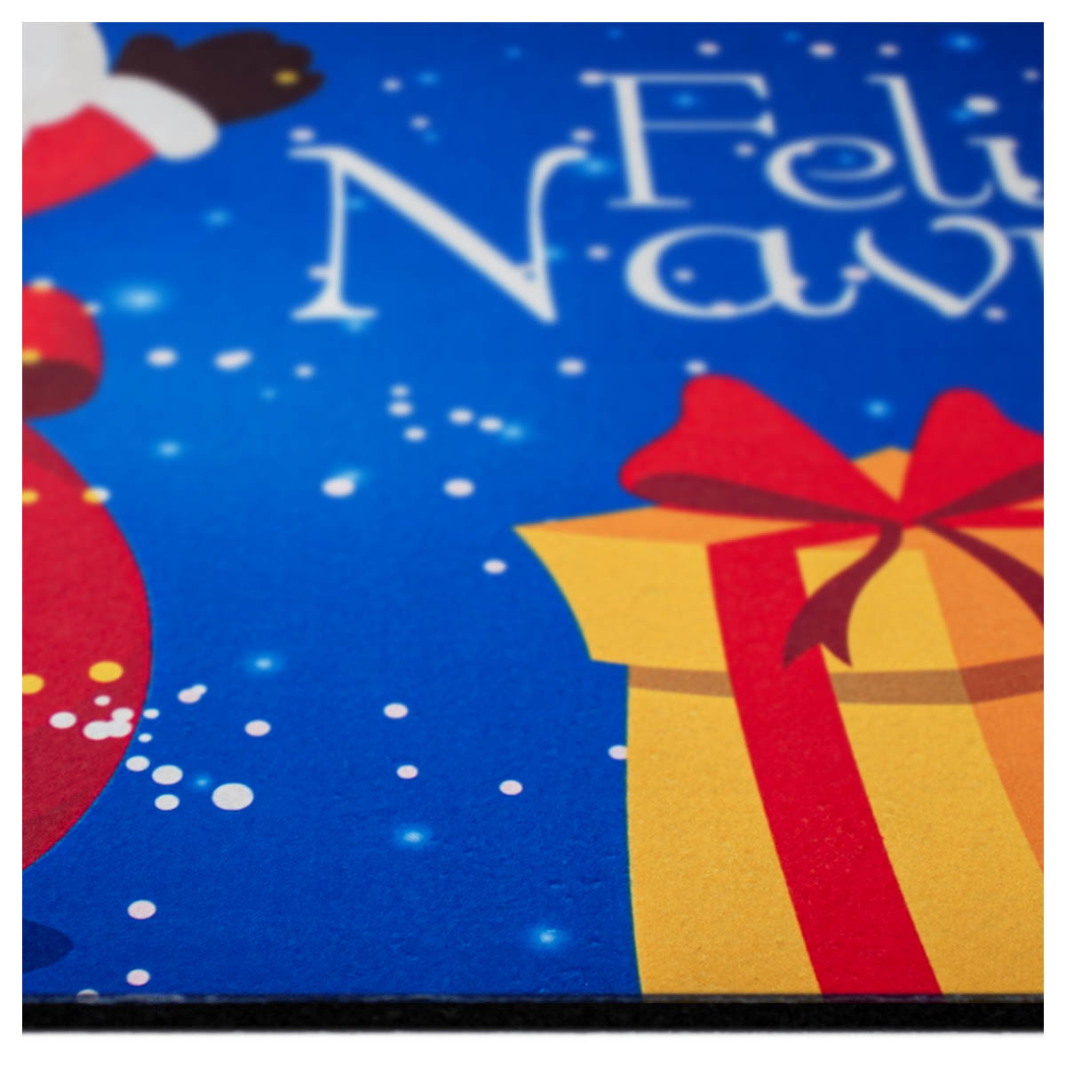Tapete Entrada X-mas Santa Feliz Navidad Azul 40X60 cm
