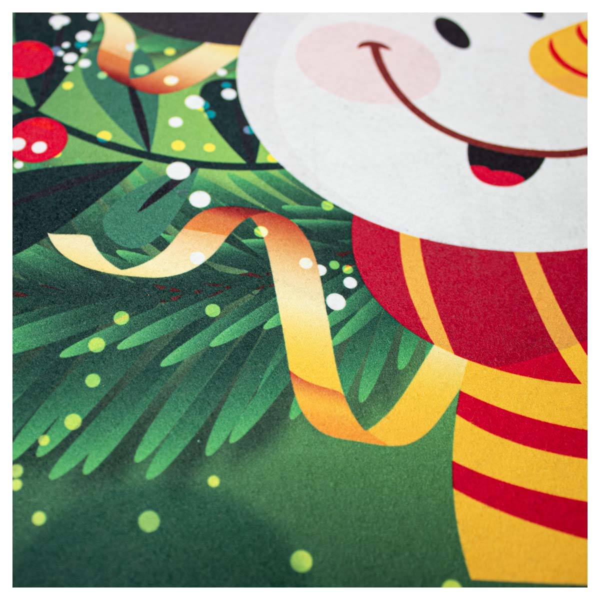 Tapete Entrada X-mas Snow Navidad Verde 40X60 cm