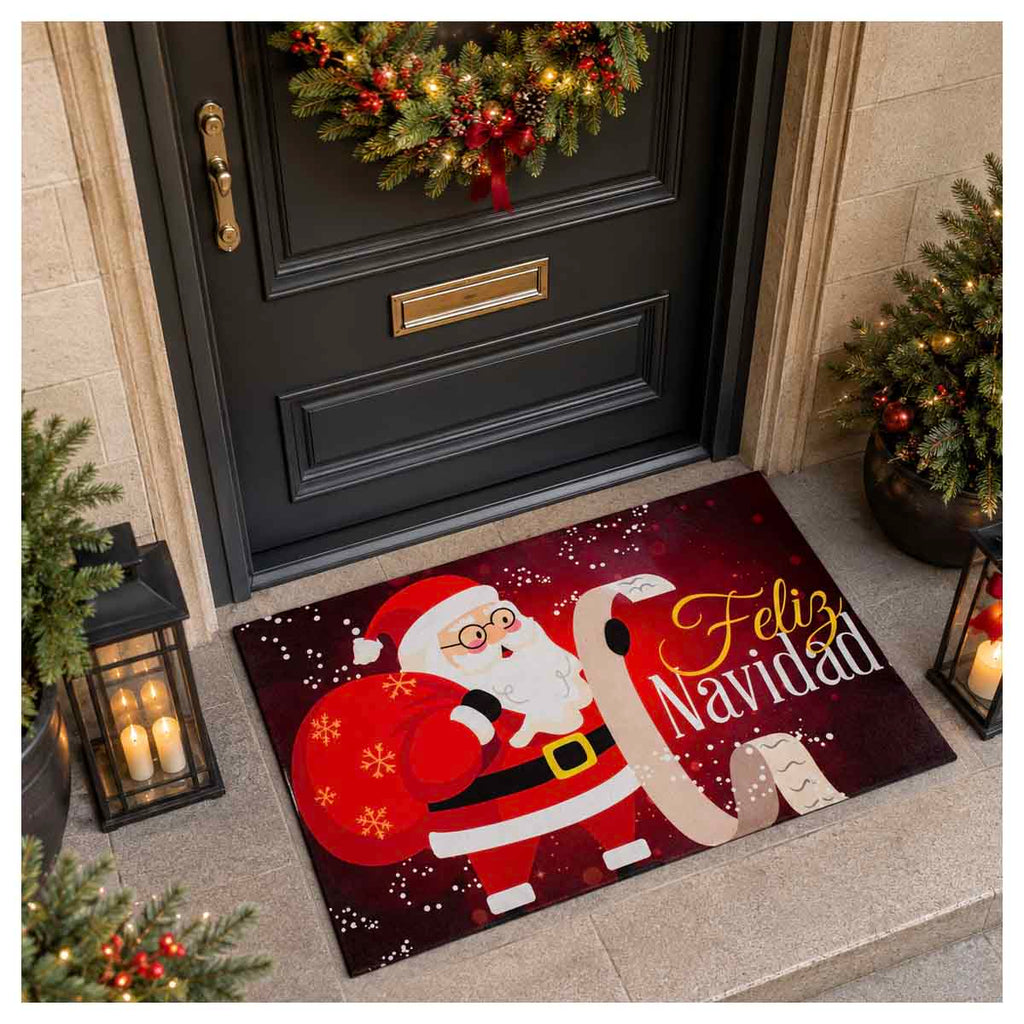 Tapete Entrada X-mas Santa Rojo 40X60 cm