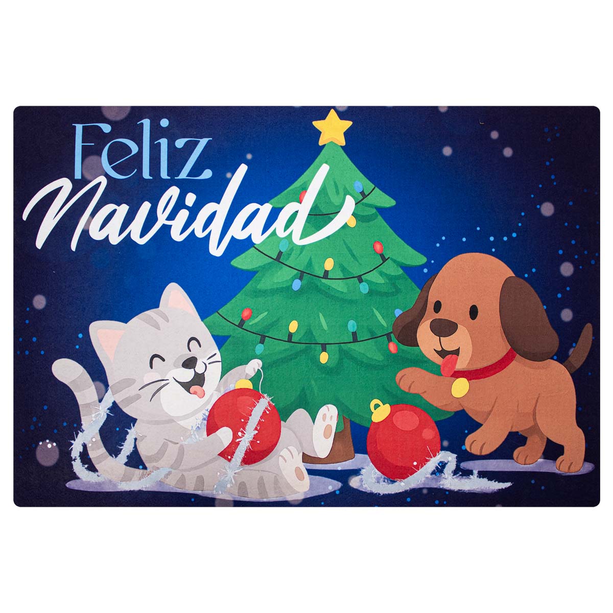 Tapete Entrada X-mas Dog & Cat 40X60 cm