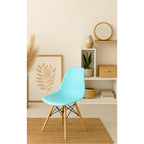 Set de 4 sillas de comedor réplica Eames menta, sillas modernas de diseño icónico ideales para comedor contemporáneo