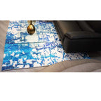 Tapete Bazhars Antique aqua con textura suave y diseño contemporáneo ideal para sala o recámara en espacios modernos