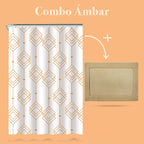 Juego de tapetes cortina + tapete combo ámbar con diseño coordinado y acabado moderno ideal para baño en espacios contemporáneos