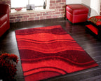 Tapete Expo Design ondas rojo 160x225 cm con patrón dinámico y tonalidad intensa que aporta energía y carácter a espacios modernos