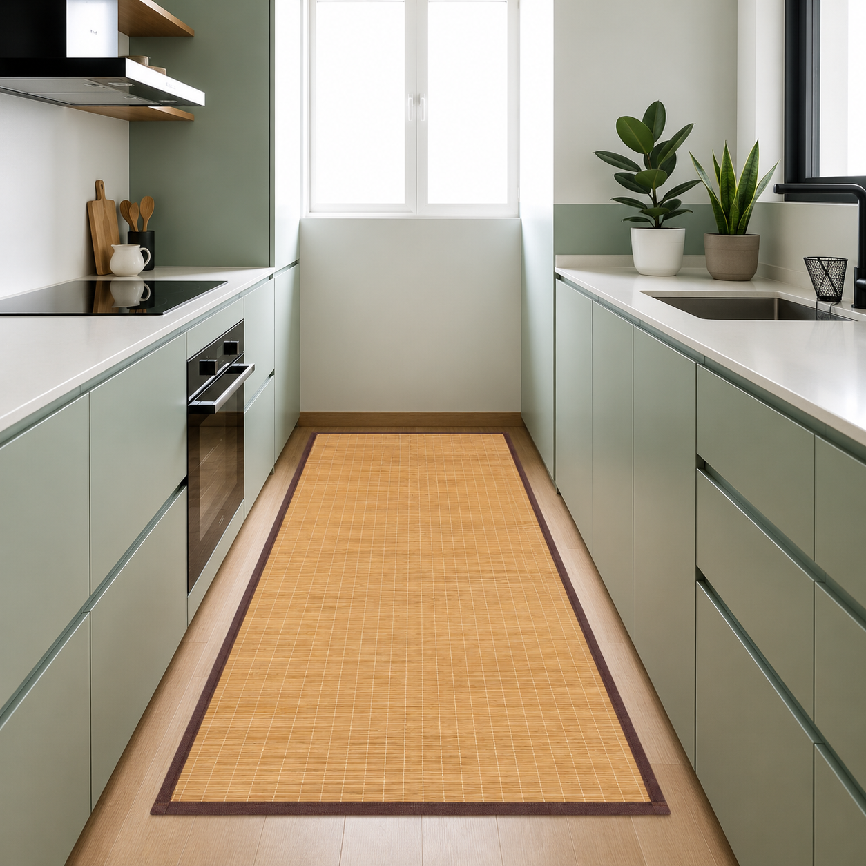 Tapete Decorativo Estera Bamboo Slim Chocolate 85X170 cm
