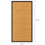 Tapete Decorativo Estera Bamboo Slim Negro 85X170 cm