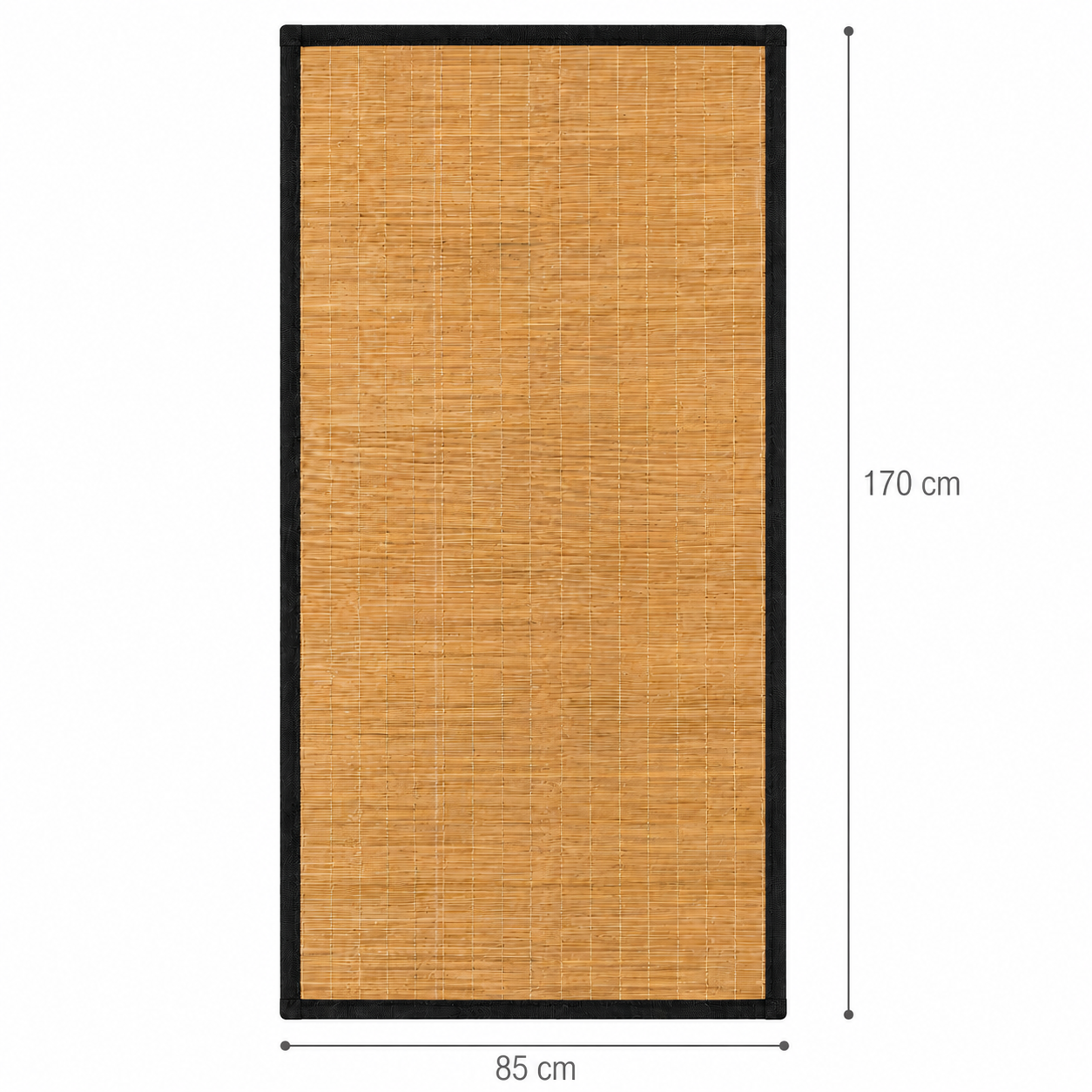Tapete Decorativo Estera Bamboo Slim Negro 85X170 cm