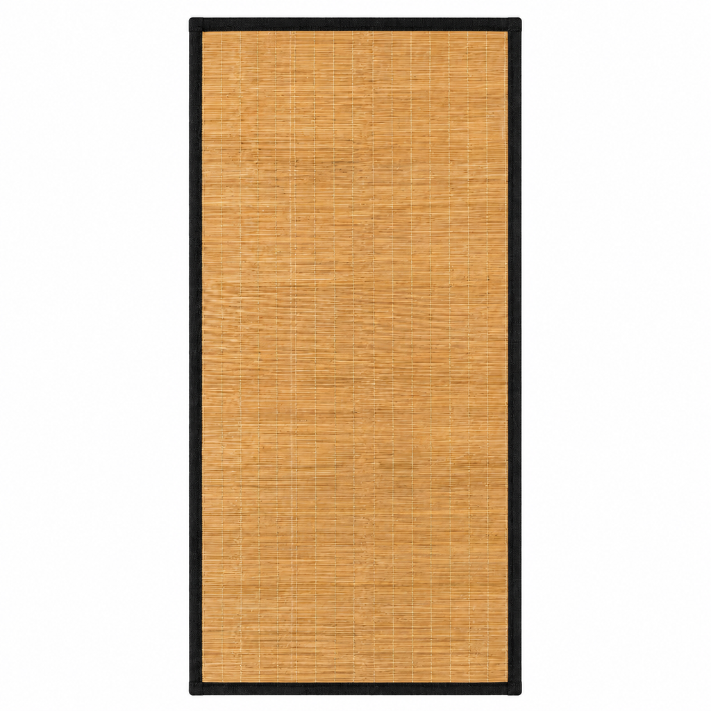 Tapete Decorativo Estera Bamboo Slim Negro 85X170 cm