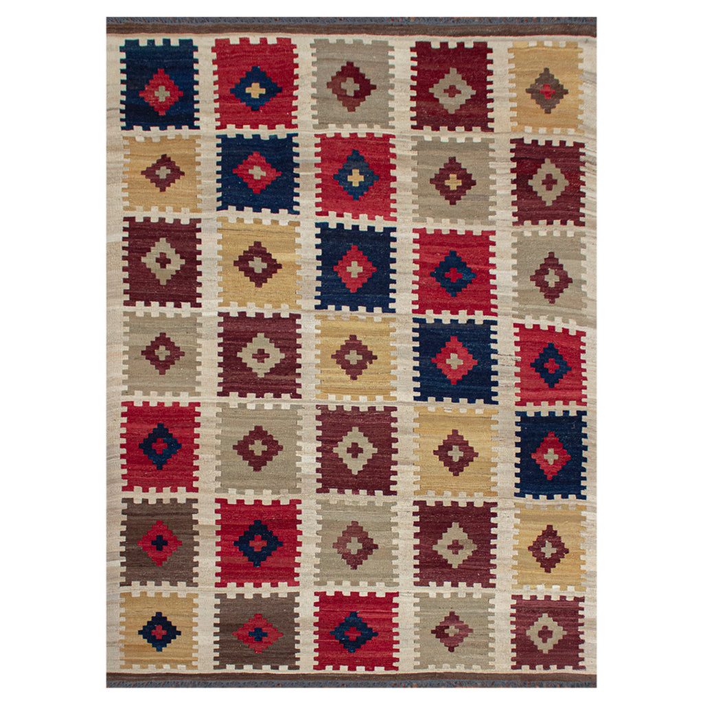 Tapete Kilim Kandahar pieza única 185x251 cm con textura natural y diseño contemporáneo ideal para sala o recámara en espacios modernos