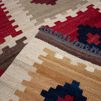 Tapete Kilim Kandahar pieza única 185x251 cm con textura natural y diseño contemporáneo ideal para sala o recámara en espacios modernos