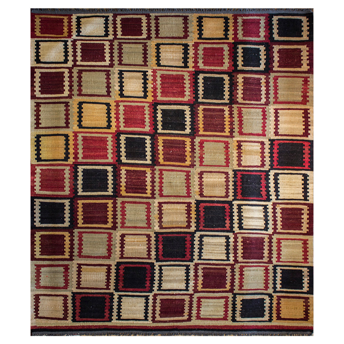 Tapete Bazhars Kilim Kandahar pieza única 219x253 cm con textura natural y diseño contemporáneo ideal para sala o recámara en espacios modernos
