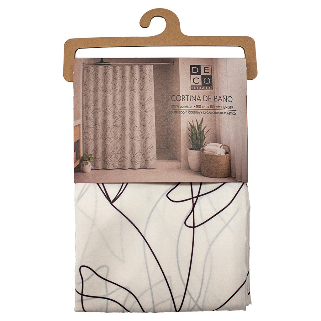 Cortina De Baño Poliéster Brote 180x180 cm