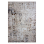 Tapete pie de cama Busan 5824 beige/café 50x90 cm, alfombra moderna de polipropileno ideal para recámara o pasillo