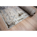 Tapete decorativo Busan 5824 beige/café, alfombra moderna de polipropileno con diseño elegante ideal para sala o recámara