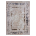 Tapete decorativo Busan 5825 Frame beige/gris, alfombra moderna de polipropileno con diseño contemporáneo ideal para sala o recámara