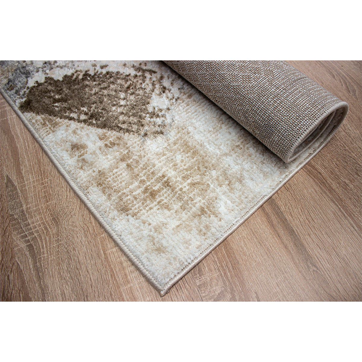 Tapete Decorativo Pie de Cama Busán 5826 Formas Beige/Gris 50X90 cm