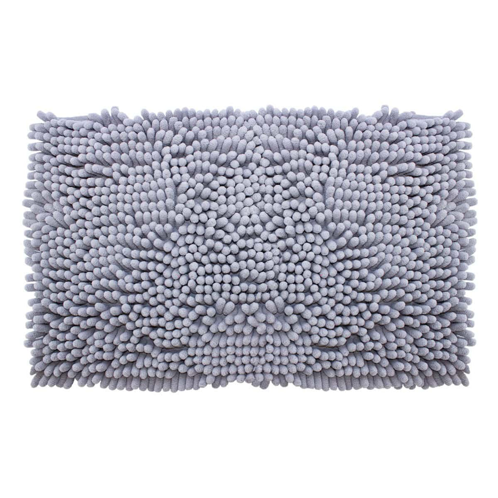 Tapete de baño Shaggy Coral gris 40x60 cm con textura suave y diseño contemporáneo ideal para baño en espacios modernos