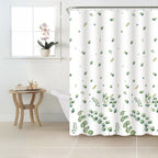 Cortina de poliéster eucalipto 180x180 cm con textura ligera y diseño contemporáneo ideal para baño en espacios modernos