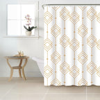 Juego de tapetes cortina + tapete combo ámbar con diseño coordinado y acabado moderno ideal para baño en espacios contemporáneos
