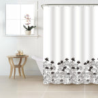 Cortina de poliéster lirios 180x180 cm con textura ligera y diseño contemporáneo ideal para baño en espacios modernos
