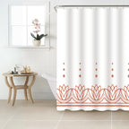 Cortina de poliéster loto coral 180x180 cm con textura ligera y diseño contemporáneo ideal para baño en espacios modernos