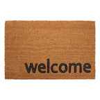Tapete de entrada coco Texture Welcome 40x60 cm, felpudo de fibra natural resistente ideal para exterior o puerta principal