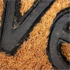 Tapete de entrada coco Texture Welcome 40x60 cm, felpudo de fibra natural resistente ideal para exterior o puerta principal