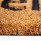 Tapete de entrada coco Texture Welcome 40x60 cm, felpudo de fibra natural resistente ideal para exterior o puerta principal