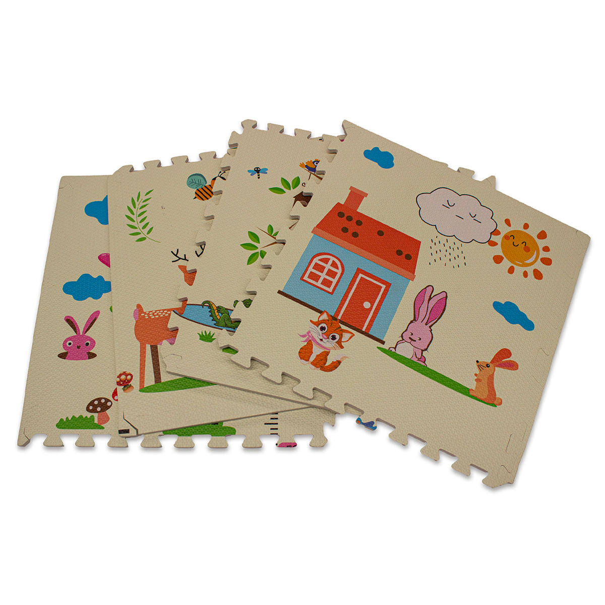 Tapete Infantil Cleo Puzzle Jirafas 60x60 Cm