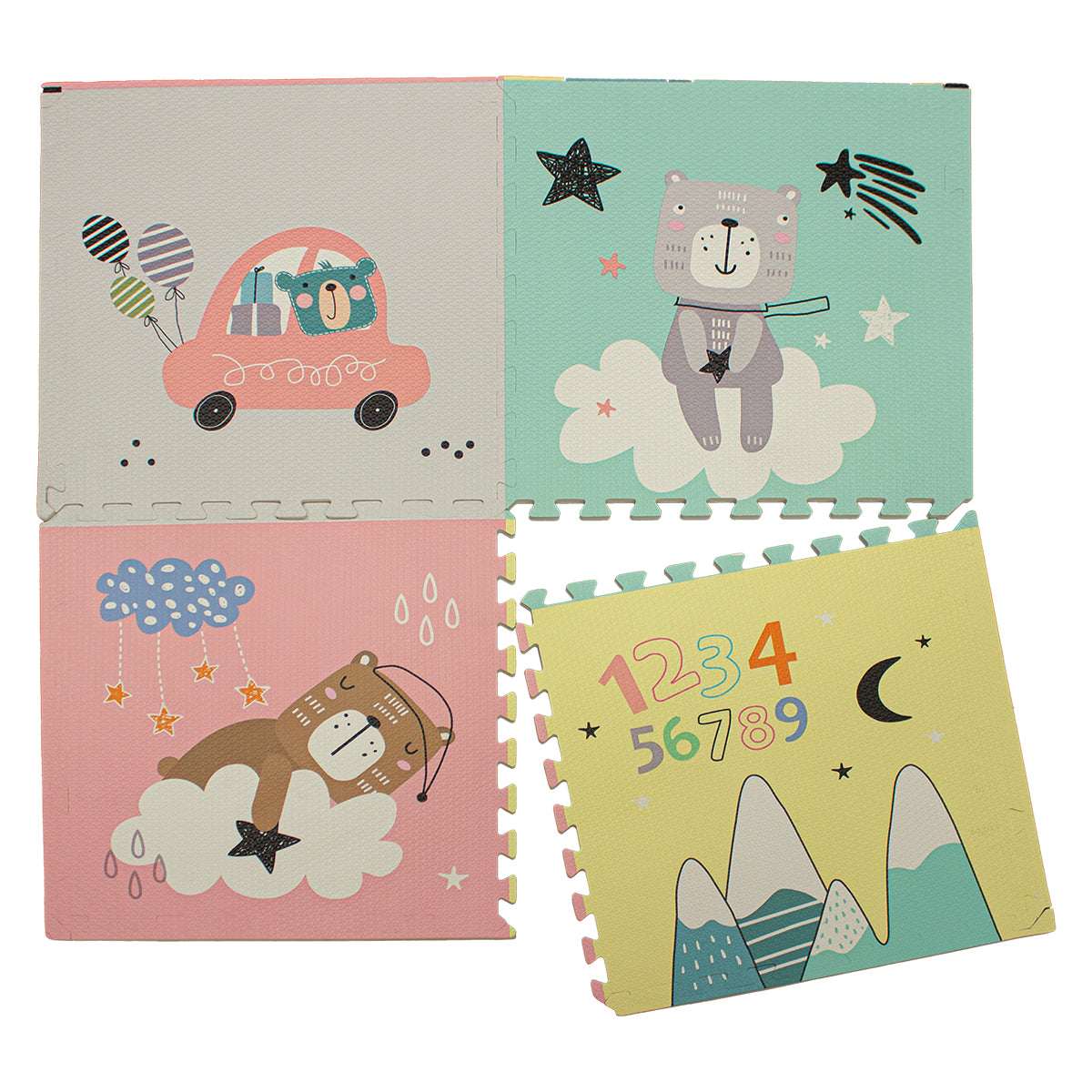 Tapete Infantil Cleo Puzzle Osos 60x60 Cm