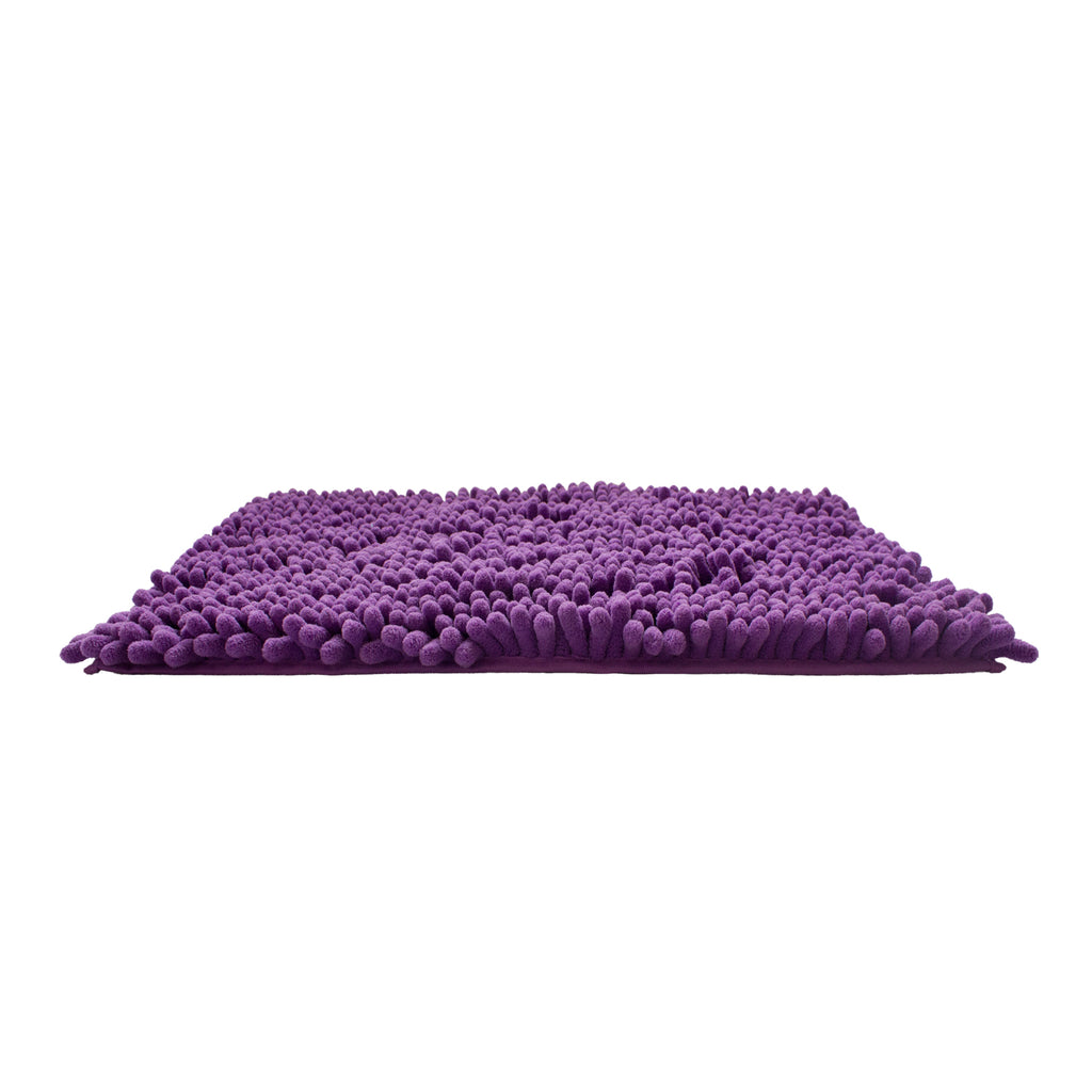 Tapete de baño Shaggy coral violeta 50x80 cm, tapete suave y absorbente tipo shaggy ideal para baño cómodo y elegante