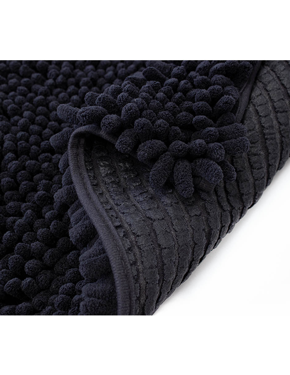 Tapete baño Shaggy Coral gris oscuro 40x60 cm con textura suave y diseño contemporáneo ideal para baño en espacios modernos