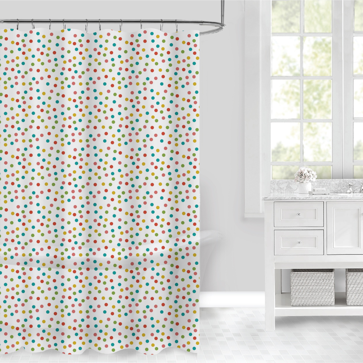 Cortina Para Baño Super Peva Confetti 180x180 cm