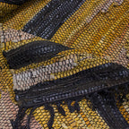 Tapete Bazhars Dhurrie cuero 90x150 cm con textura natural y diseño contemporáneo ideal para sala o recámara en espacios modernos