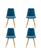 Set 4 sillas de comedor Louis azul con diseño elegante y acabado moderno ideal para comedor en espacios contemporáneos