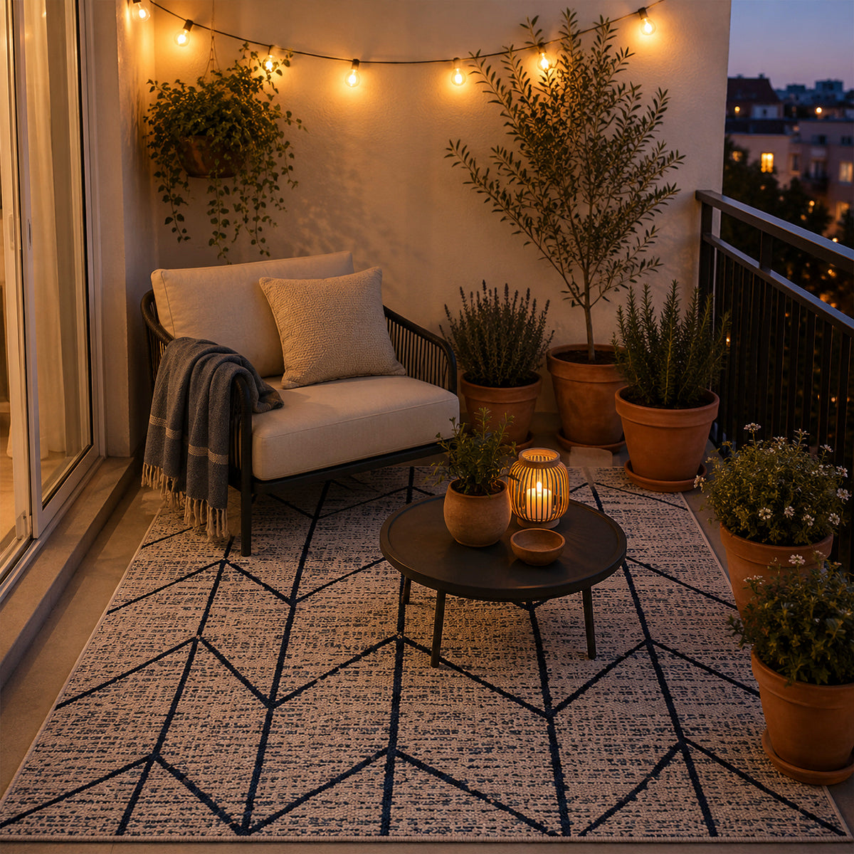 Tapete Decorativo Denim Indoor Outdoor Gris Claro
