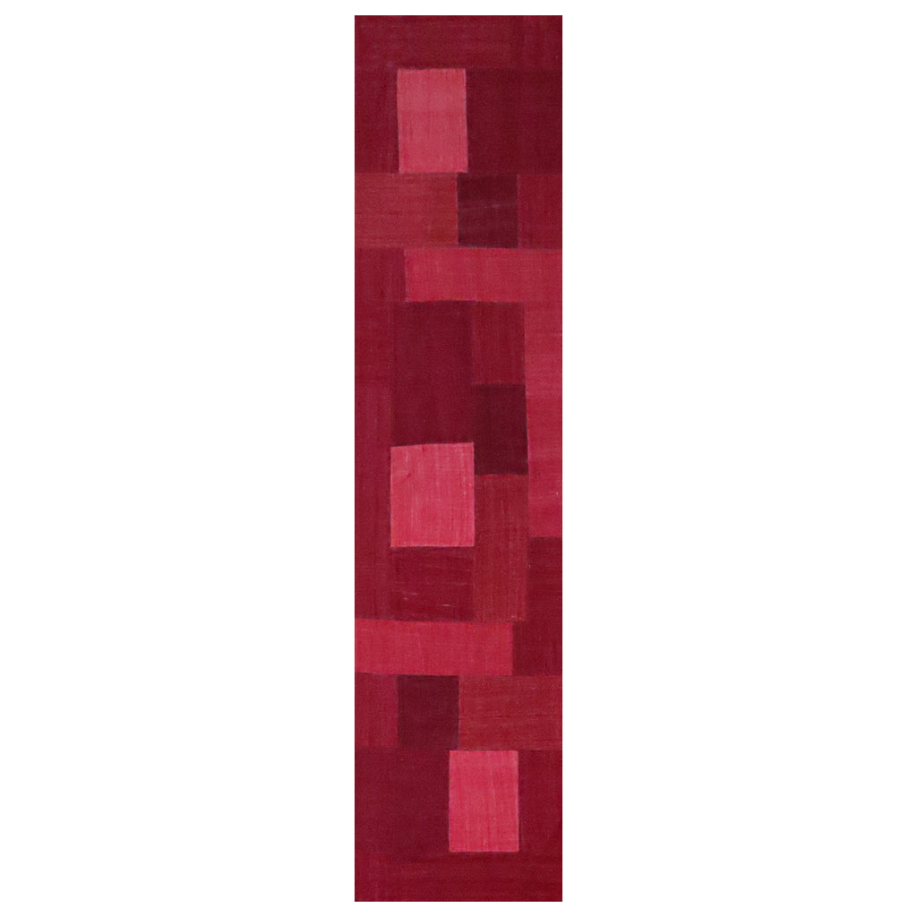 Tapete Dhurrie patchwork 70x300 cm con textura natural y diseño contemporáneo ideal para sala o recámara en espacios modernos