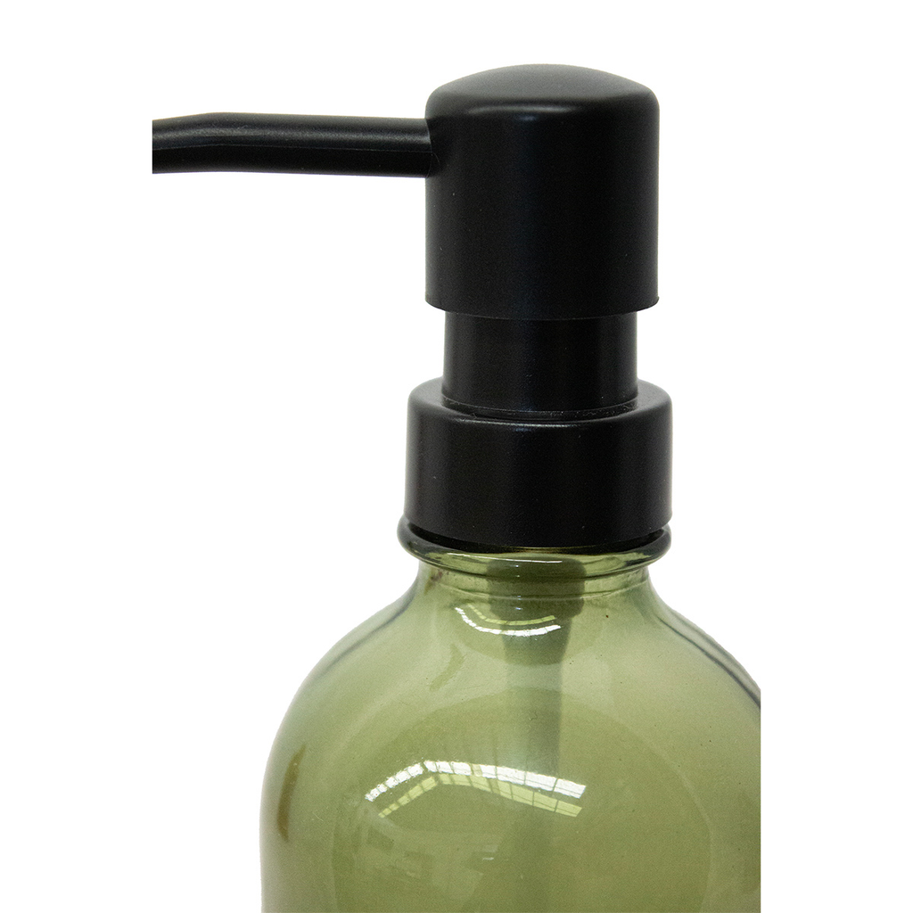 Dispensador de jabón Zen Glass verde, dispensador de vidrio con diseño elegante ideal para baño o cocina moderna