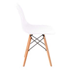Set de 2 sillas de comedor réplica Eames blanco, sillas modernas de diseño icónico ideales para comedor contemporáneo
