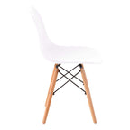 Set de 4 sillas de comedor réplica Eames blanco, sillas modernas de diseño icónico ideales para comedor contemporáneo