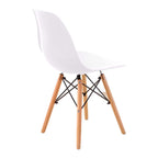 Set de 4 sillas de comedor réplica Eames blanco, sillas modernas de diseño icónico ideales para comedor contemporáneo