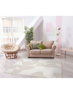 Tapete Echo 296 cream 160x230 cm con textura suave y diseño contemporáneo ideal para sala o recámara en espacios modernos
