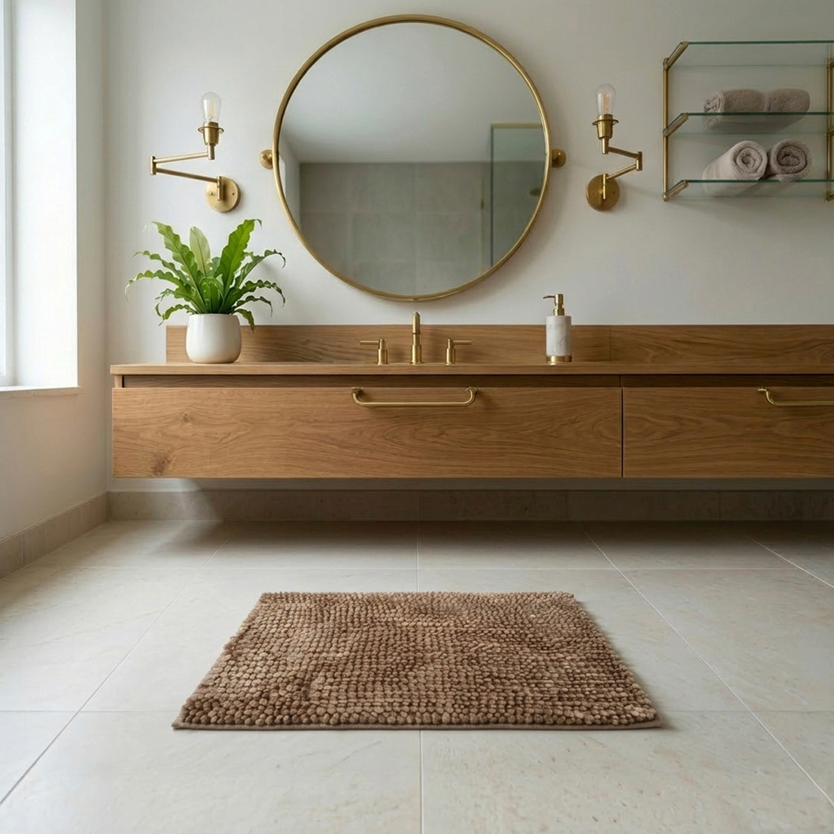 Tapete De Baño Elegance Up Camel 40x60 Cm